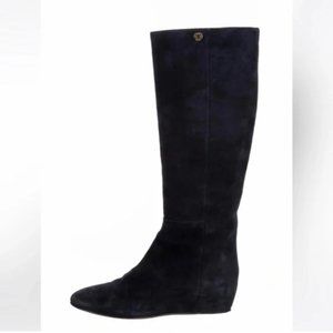 BRAND NEW Jimmy Choo Black Suede Wedge Heel Boots Size 41